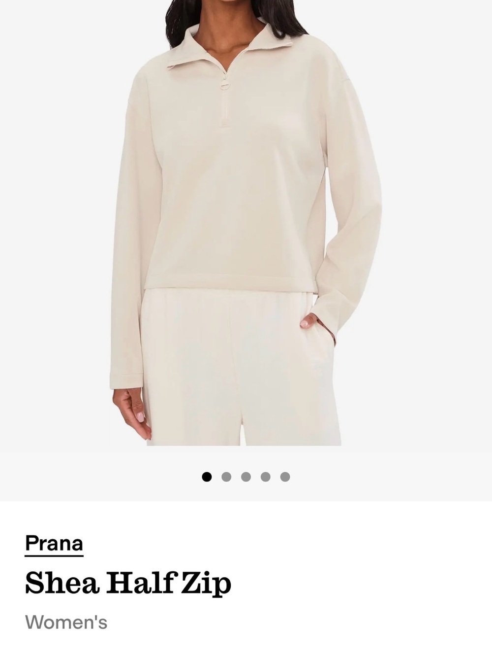 Prana Shea Half-Zip Pullover - Light Cream